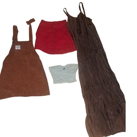 Spring Sale! Lot 33 includes 4 -XS NWOT Shein Corduroy Overalls-TOP-Dress-Skirt - Picture 2 of 12